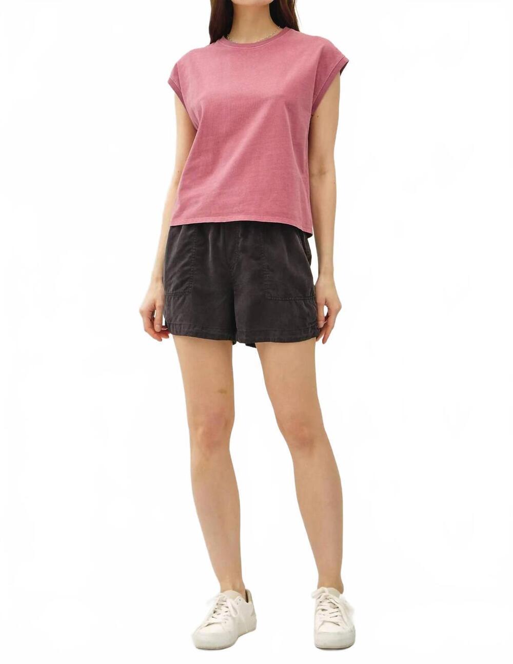 NEW BE COOL linny acid wash cap tee in coral